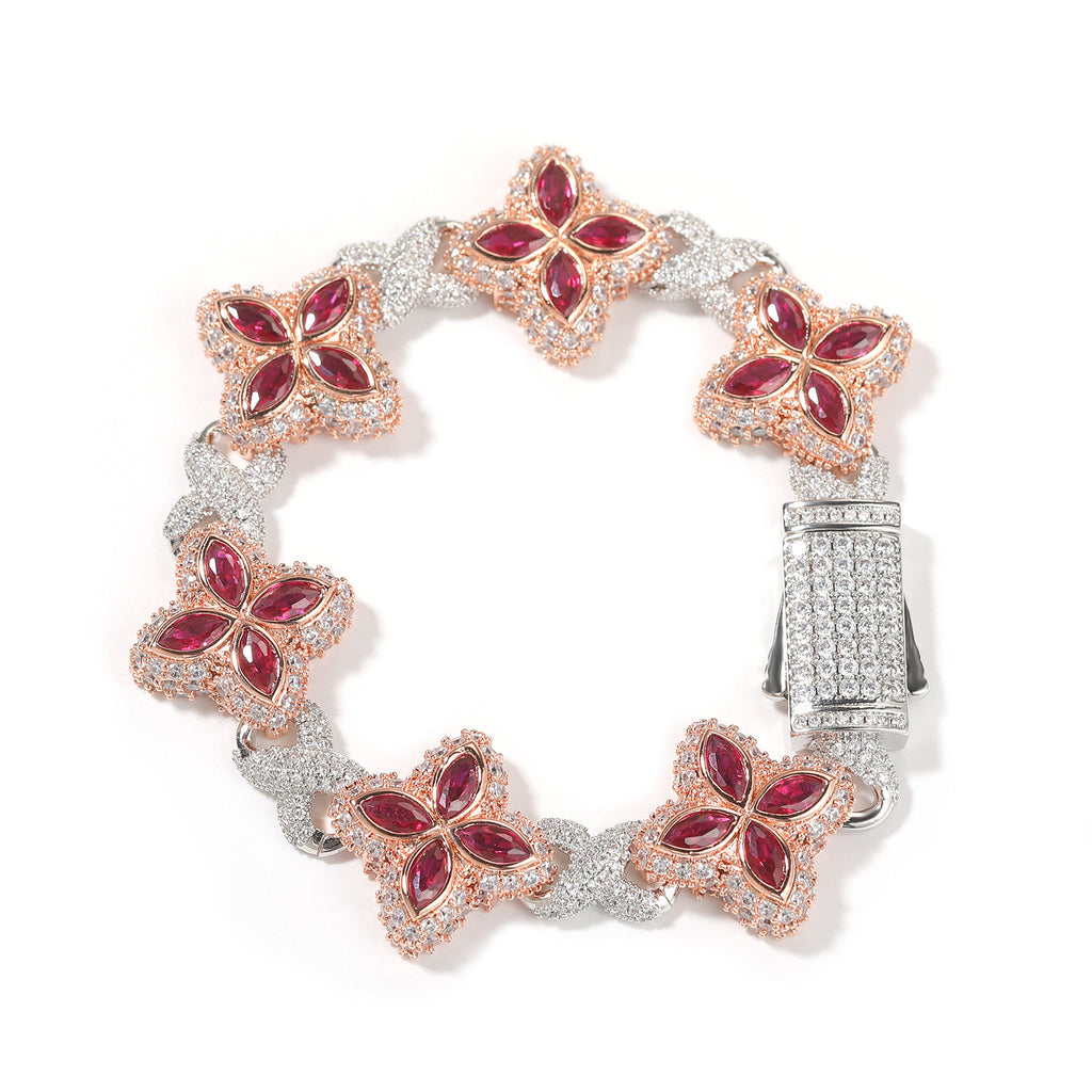 Pulsera Hip-Hop Infinite con Trébol de Cuatro Hojas y Circonitas 5A