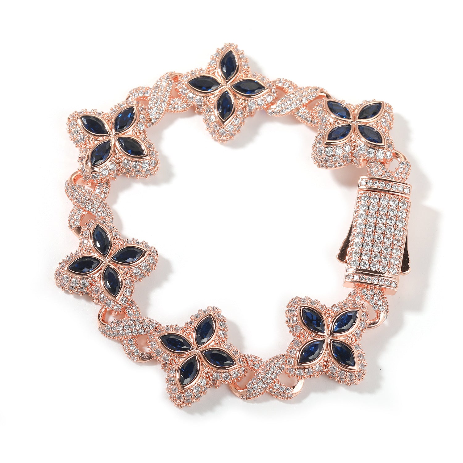 Pulsera Hip-Hop Infinite con Trébol de Cuatro Hojas y Circonitas 5A