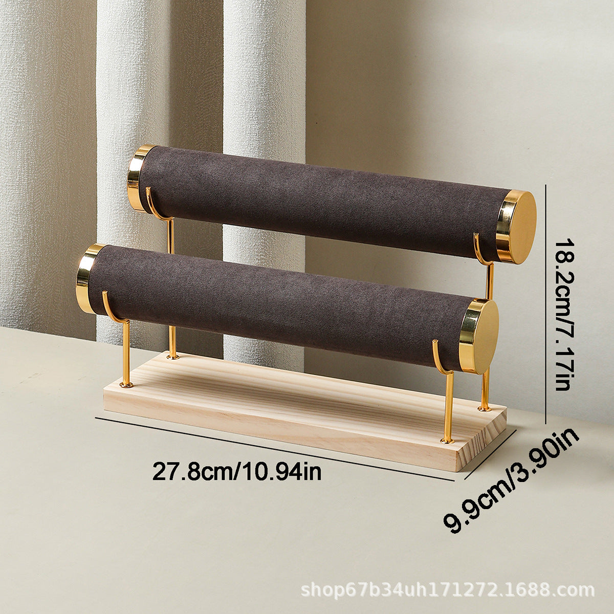 Soporte de Madera Maciza para Joyas, Relojes y Pulseras