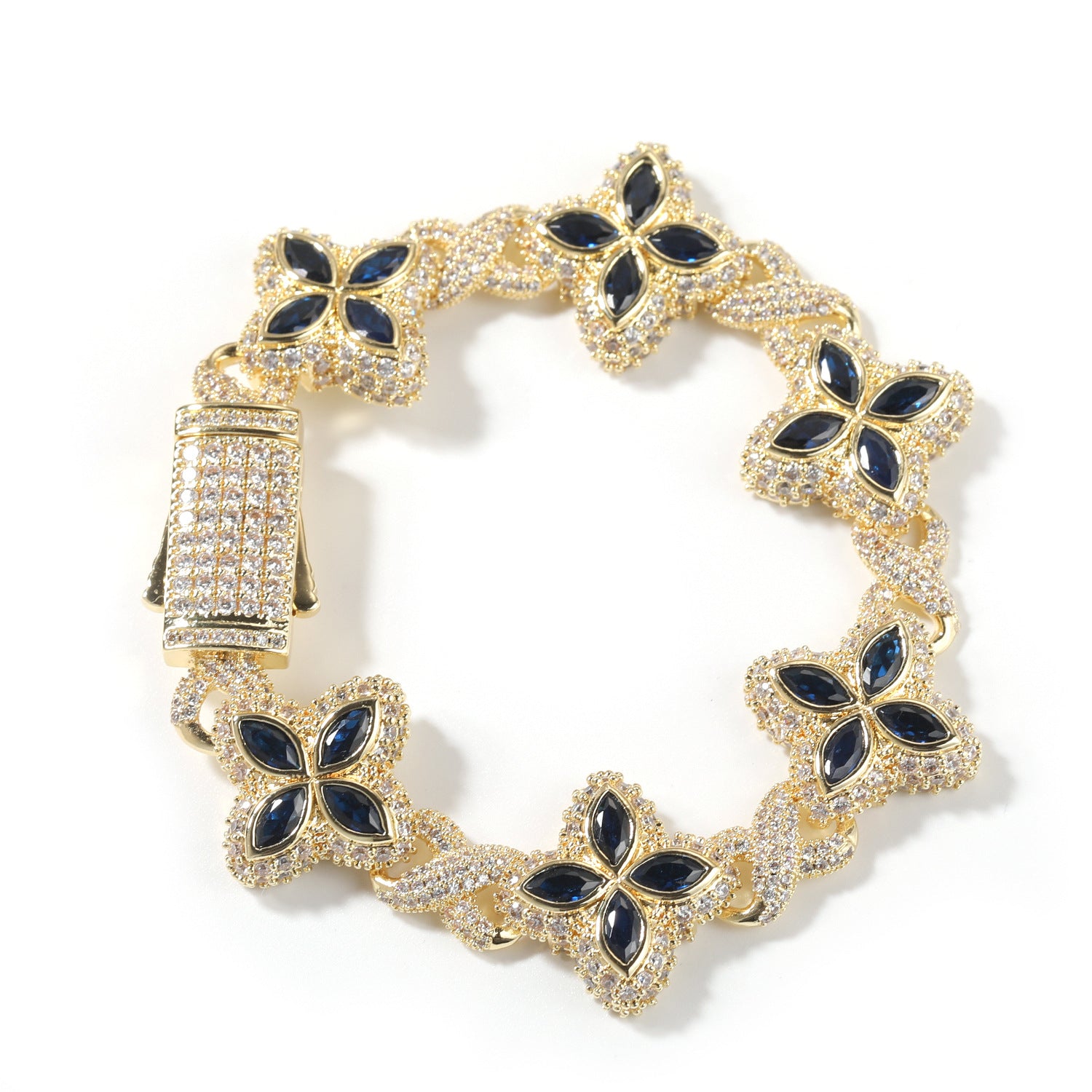 Pulsera Hip-Hop Infinite con Trébol de Cuatro Hojas y Circonitas 5A