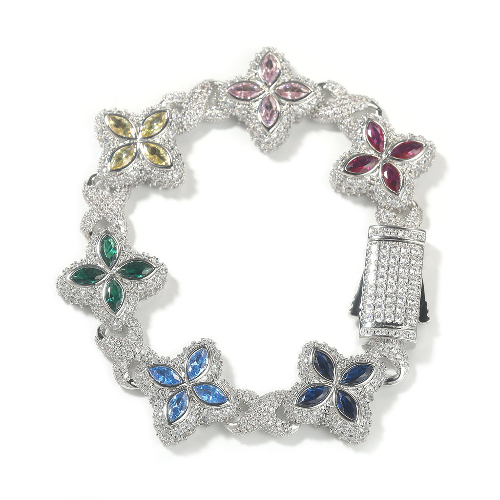 Pulsera Hip-Hop Infinite con Trébol de Cuatro Hojas y Circonitas 5A