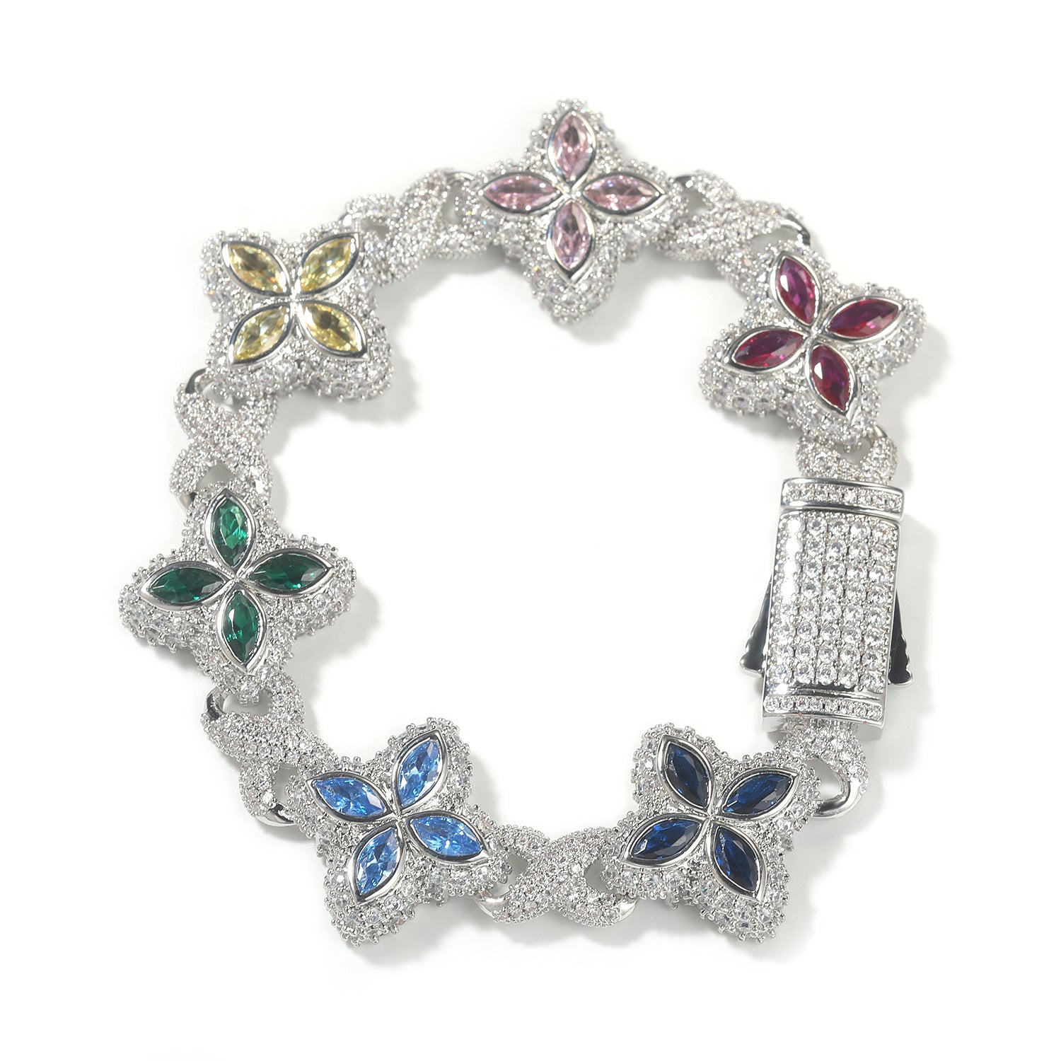 Pulsera Hip-Hop Infinite con Trébol de Cuatro Hojas y Circonitas 5A