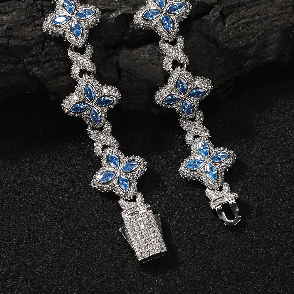 Pulsera Hip-Hop Infinite con Trébol de Cuatro Hojas y Circonitas 5A