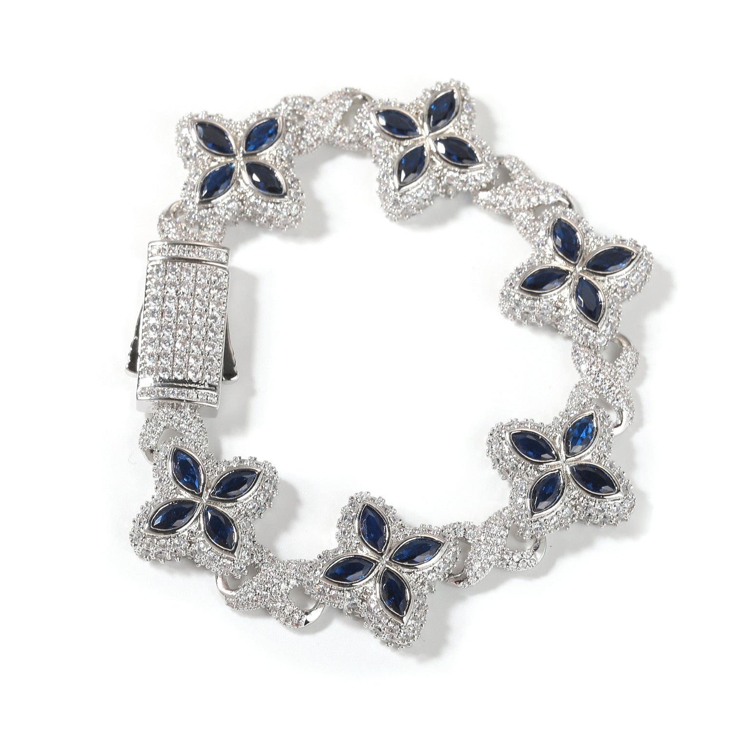 Pulsera Hip-Hop Infinite con Trébol de Cuatro Hojas y Circonitas 5A