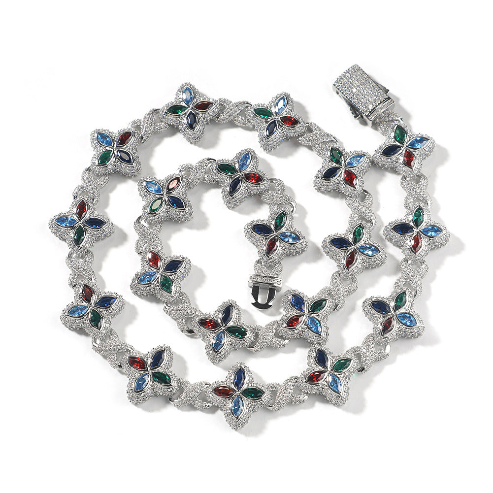 Pulsera Hip-Hop Infinite con Trébol de Cuatro Hojas y Circonitas 5A