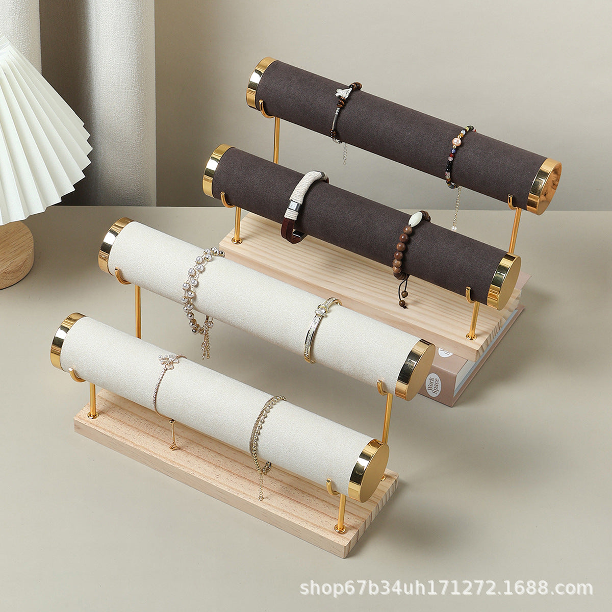 Soporte de Madera Maciza para Joyas, Relojes y Pulseras
