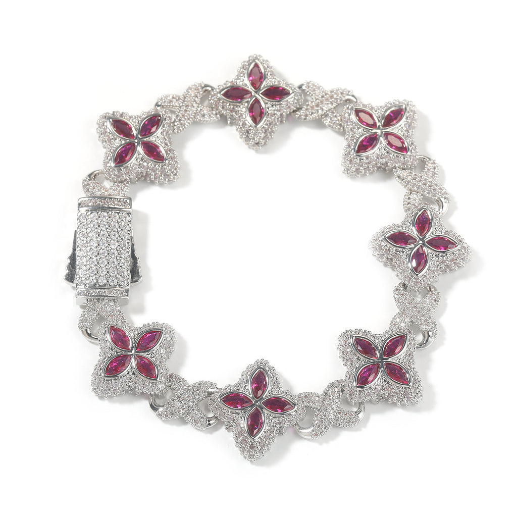 Pulsera Hip-Hop Infinite con Trébol de Cuatro Hojas y Circonitas 5A