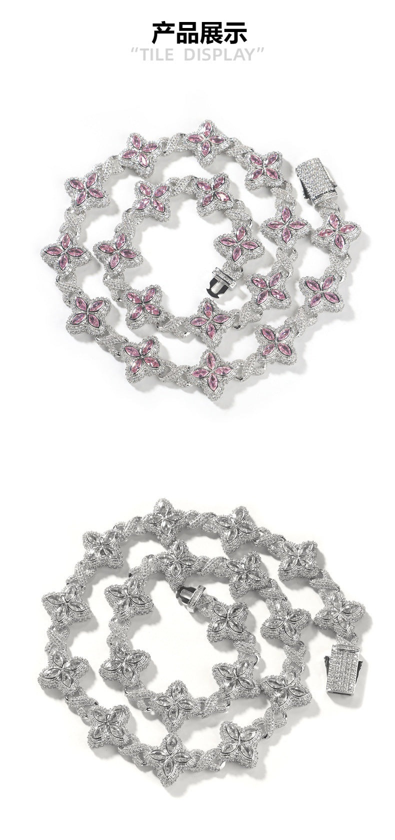 Pulsera Hip-Hop Infinite con Trébol de Cuatro Hojas y Circonitas 5A