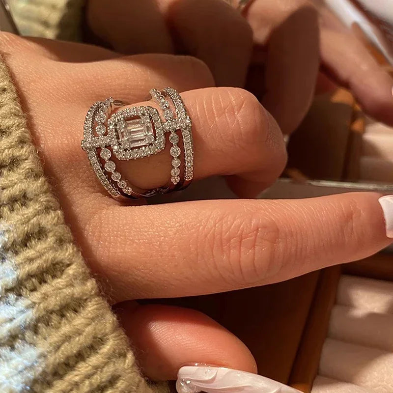 Anillo Bling de Circonitas Cúbicas para Mujer