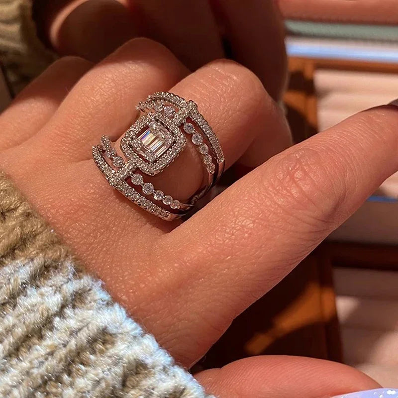 Anillo Bling de Circonitas Cúbicas para Mujer