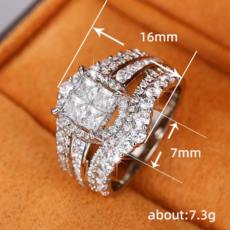 Anillo de Compromiso con Circonitas Brillantes para Mujer