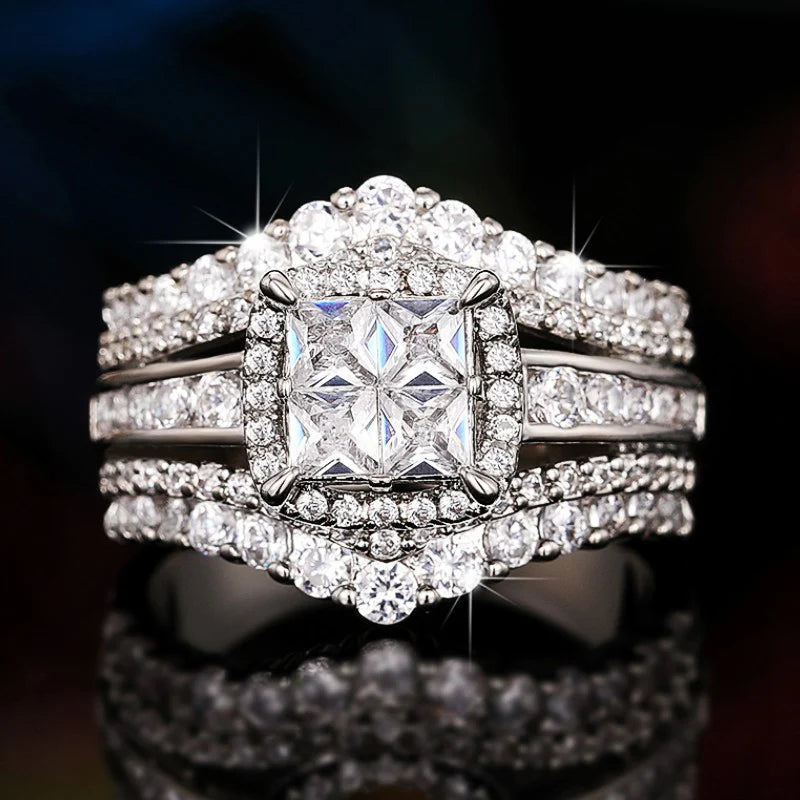 Anillo de Compromiso con Circonitas Brillantes para Mujer